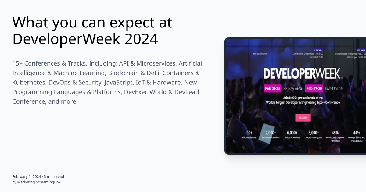 What You Can Expect At DeveloperWeek 2024 | ScreamingBox